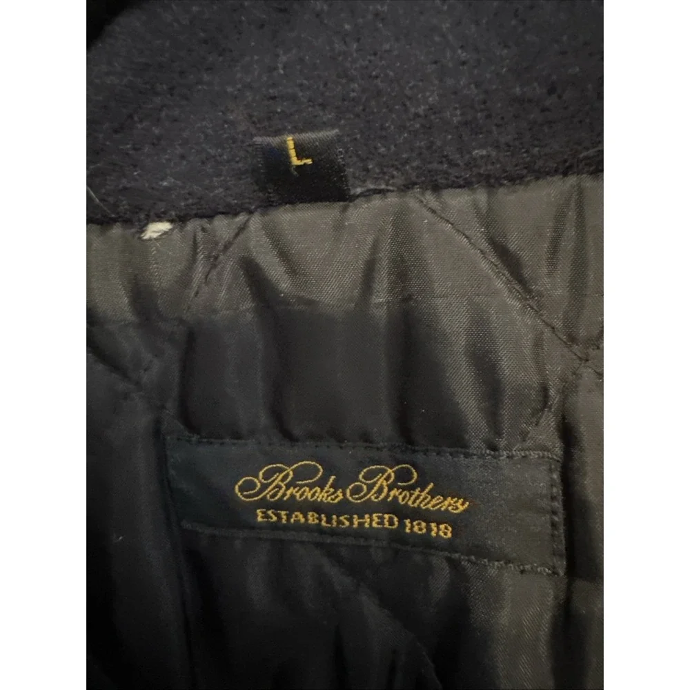 Brooks Brothers WOOL NAVY BLUE Hooded Parka Jacket Winter Coat Men's Size LARGE